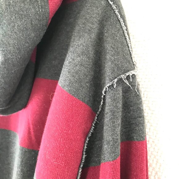 Aeropostale Hoodie brown sherpa lined full zip spell out brown/red unisex XXL - Picture 6 of 9